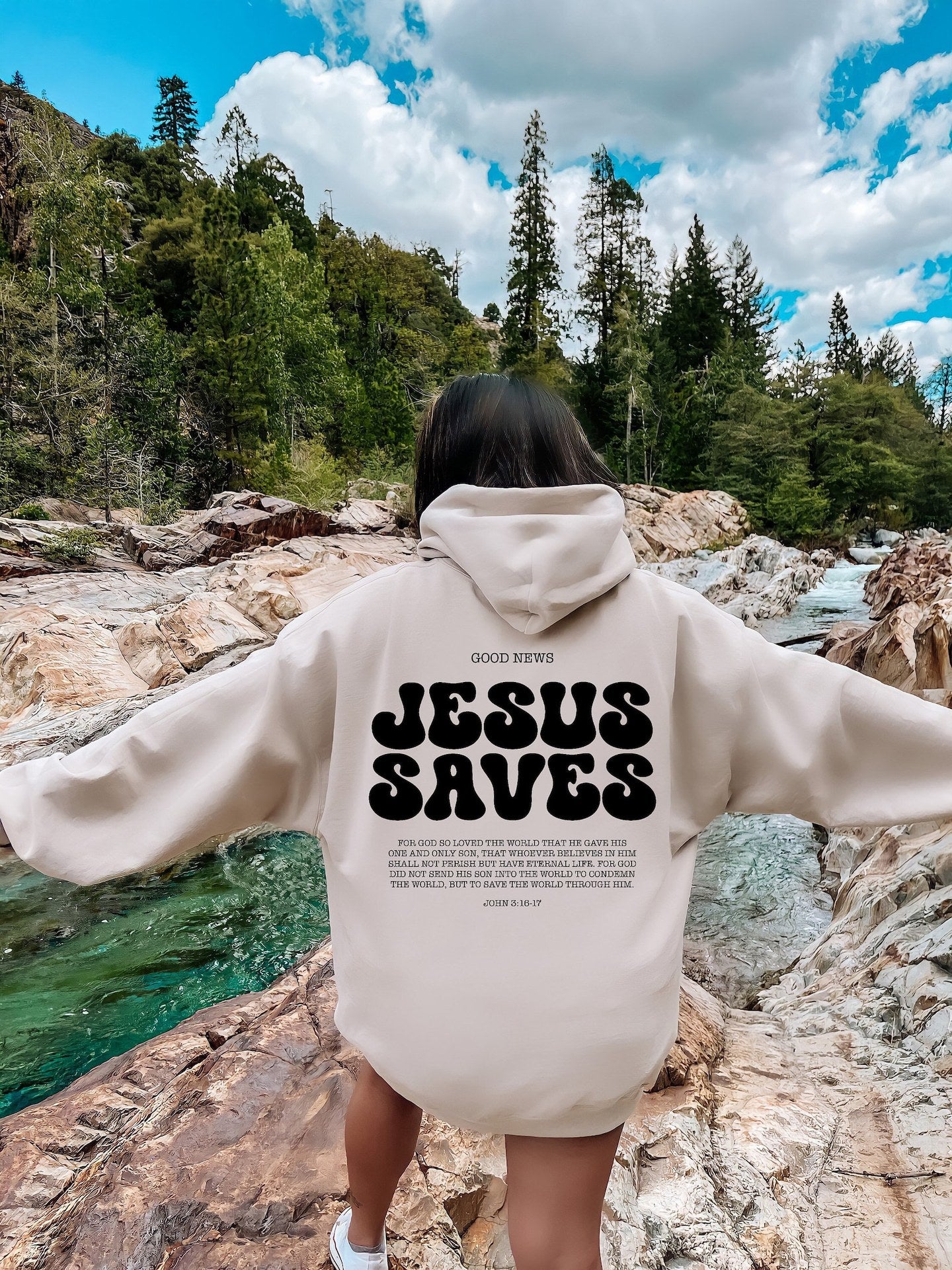Jesus Saves Hoodie Bible Verses Appear Church Sweater - SIDNEY DREAMS, L.L.C.